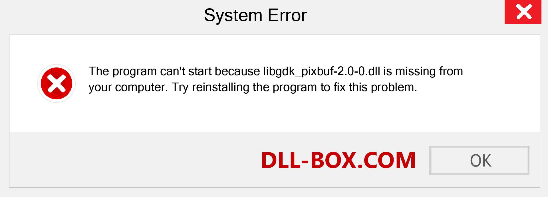  libgdk_pixbuf-2.0-0.dll file is missing?. Download for Windows 7, 8, 10 - Fix  libgdk_pixbuf-2.0-0 dll Missing Error on Windows, photos, images